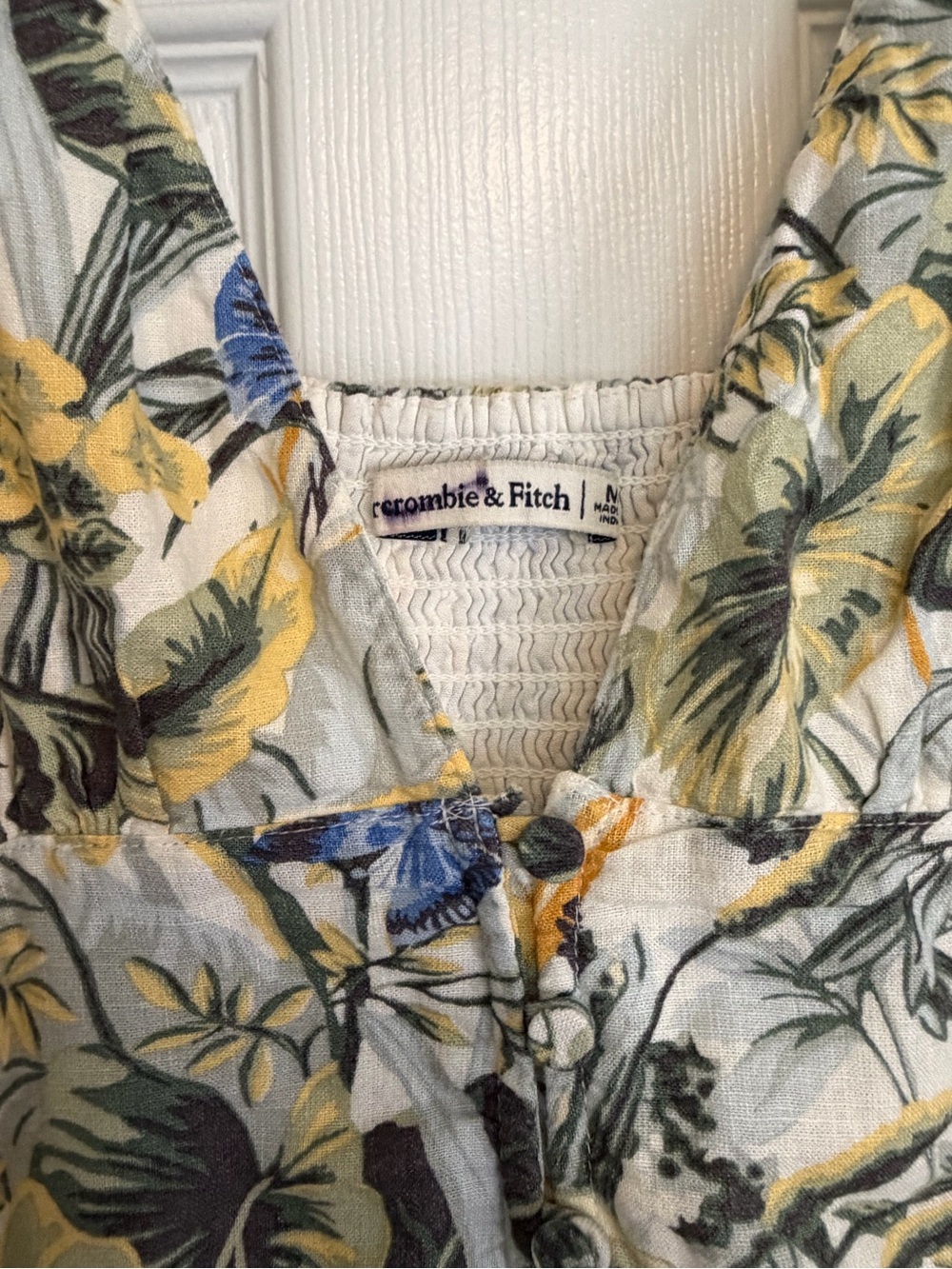 Abercrombie & Fitch Yellow and Blue Tropical Maxi Dress - Picture 7 of 7